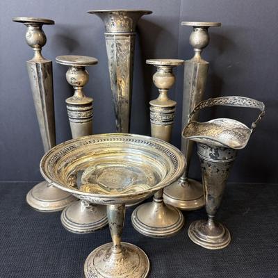 Sterling Silver Weighted Candlesticks 
