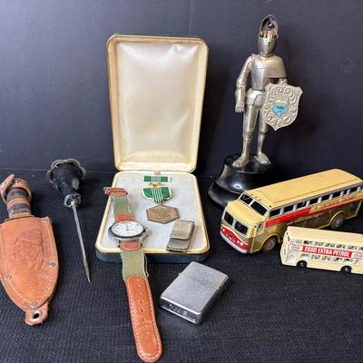 Vintage Collectibles-Toys, Knife, Lighters, Watch