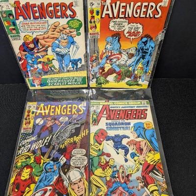 Four Vintage Avengers Comic Books