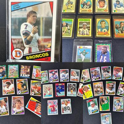 Group Of Vintage Football Cards W/ John Elway rookie Card