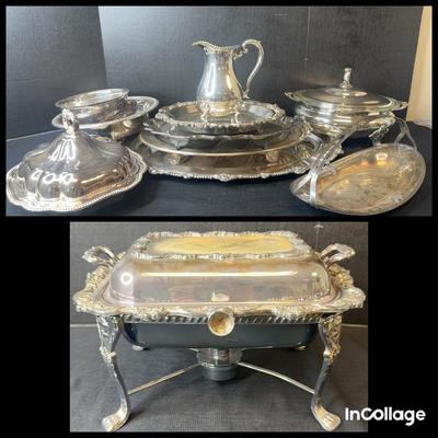 Silver Serving Trays & Warmer 