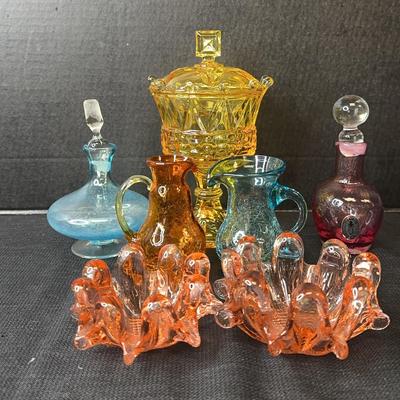 Assortment Of Colorful Handblown Glass:  Pilgrim