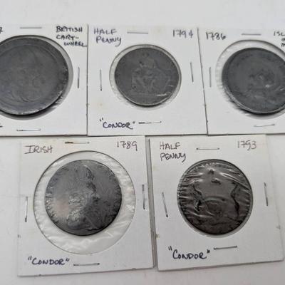 Five 18th Century British Coins