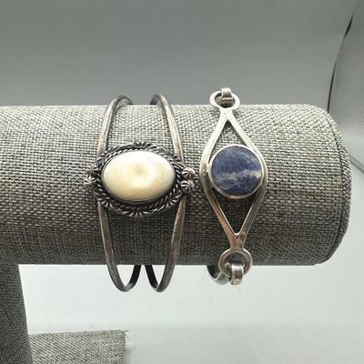 Two Sterling Bracelets; One Sterling & One Native American