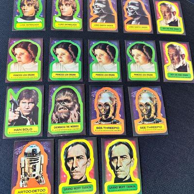 Group Of Vintage 1977 Star Wars trading card Stickers