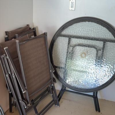 Round Glass Table & 4 Chairs