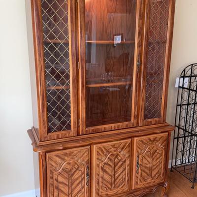 Wooden Lighted China Cabinet