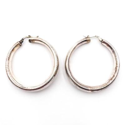 Sale Photo Thumbnail #349: Sterling 925 Wide Tube Hoop Earrings