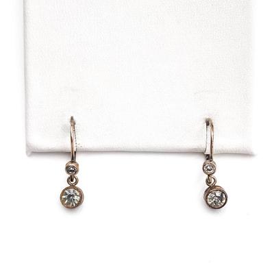 Sale Photo Thumbnail #379: Sterling Silver 925 Drop Earrings w/ Clear Stones