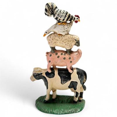 Sale Photo Thumbnail #111: Painted Cast Iron Farm Animals Doorstop by Midwest Importers