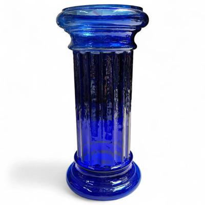 Sale Photo Thumbnail #278: Pilgrim Glass Cobalt Doric Column Pedestal, 1980s