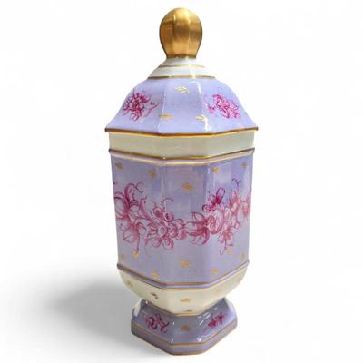 Sale Photo Thumbnail #250: Limoges Hand-Painted Porcelain Lidded Jar