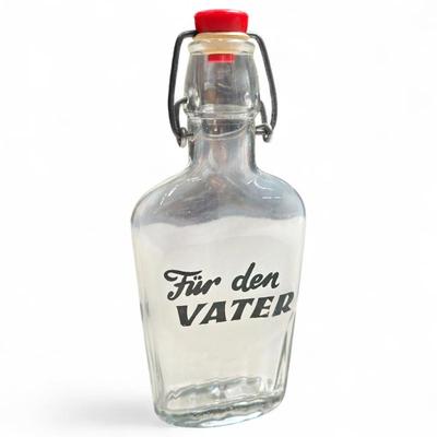 Sale Photo Thumbnail #233: Vintage German Flip-Top Glass Bottle - 'Für den Vater'