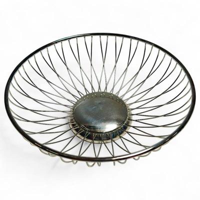 Sale Photo Thumbnail #139: Silverplated Brass Wire Basket by PM, Italy