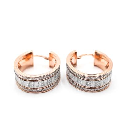 Sale Photo Thumbnail #351: Milor Sterling 925 Silver & Rose Gold Vermeil Oval Hoop Earrings