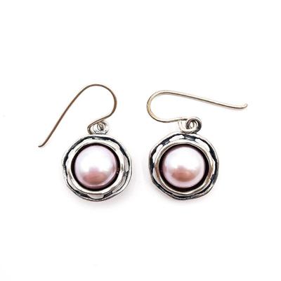 Sale Photo Thumbnail #373: 925 Sterling Silver Pink Pearl Earrings