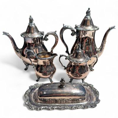 Sale Photo Thumbnail #243: Wallace La Reine 1100 Silver Plated 5-Piece Tea Set