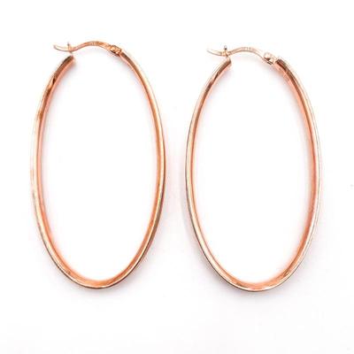 Sale Photo Thumbnail #355: Milor 925 Sterling Silver Vermeil Oval Hoop Earrings