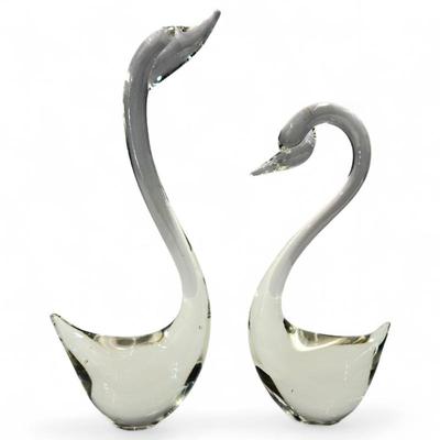 Sale Photo Thumbnail #112: Hand-Blown Murano-Style Glass Swan Figurines
