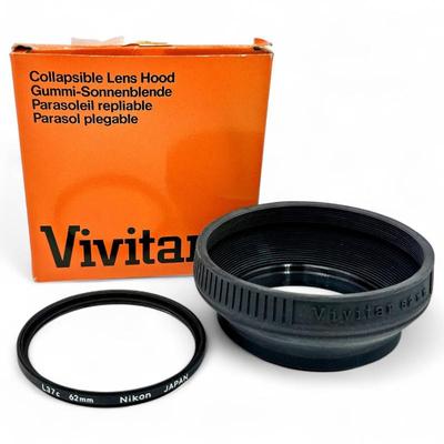 Sale Photo Thumbnail #170: Nikon 62mm Multi-Coated UV Filter w/ Vivitar Hood