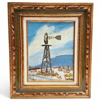 Sale Photo Thumbnail #229: 'Lonely Windmill' by Blenda Hoskins, Oil on Canvas