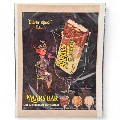 Sale Photo Thumbnail #285: Mars Vintage Magazine Ad, 1954, Candy Bar Poster