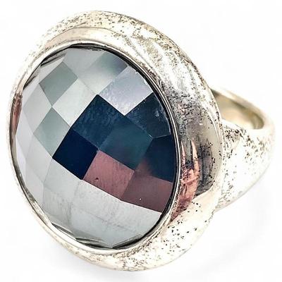 Sale Photo Thumbnail #181: Sterling Silver Ring with Faceted Stone