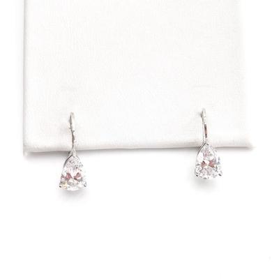 Sale Photo Thumbnail #365: 925 Sterling Silver Earrings w/ Clear Stone Accents