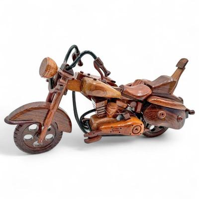Sale Photo Thumbnail #208: Handcrafted Wooden Harley Sidecar Motorcycle Model