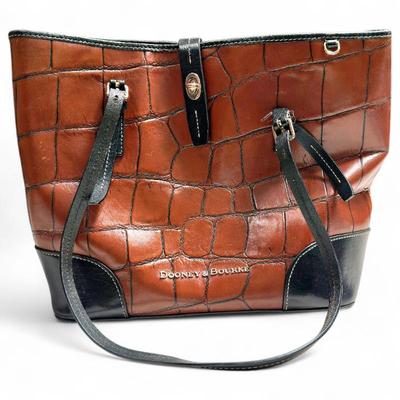 Sale Photo Thumbnail #247: Dooney & Bourke Cognac Embossed Croco Leather Tote