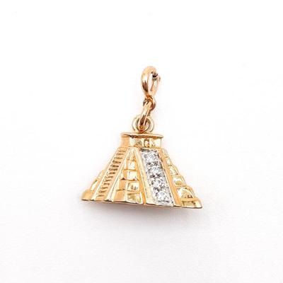 Sale Photo Thumbnail #342: Sterling Silver Gold-Tone Vermeil Pyramid Charm by Meda