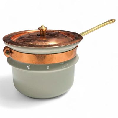 Sale Photo Thumbnail #310: Metalutil Portugal Ceramic & Copper Double Boiler