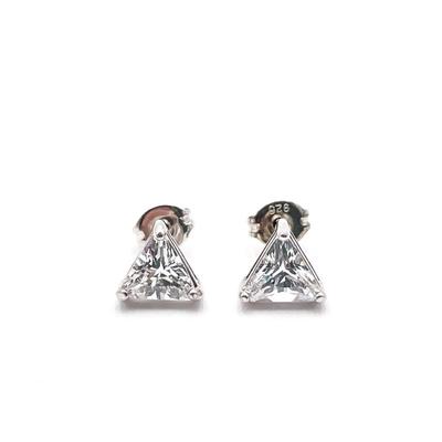 Sale Photo Thumbnail #372: Sterling Silver Trillion Cut Stud Earrings