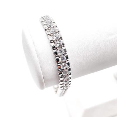 Sale Photo Thumbnail #387: Sterling 925 Silver Cubic Zirconia Tennis Bracelet