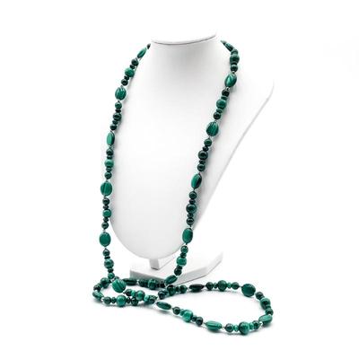 Sale Photo Thumbnail #332: Sterling Silver 925 Malachite Bead Necklace