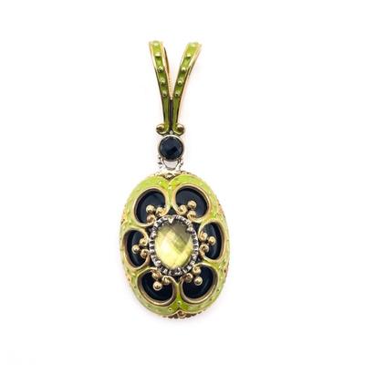 Sale Photo Thumbnail #337: Sterling Silver & Gold-Tone Oval Pendant