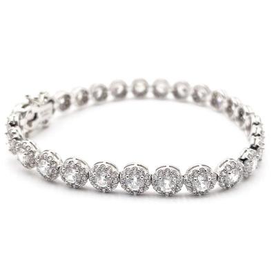 Sale Photo Thumbnail #325: Sterling Silver 925 Rosette Bracelet w/ Zircons