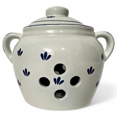 Sale Photo Thumbnail #52: Norpro Blue & White Ceramic Garlic Keeper