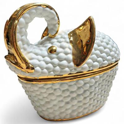 Sale Photo Thumbnail #241: Buccellati San Marco Porcelain Elephant Gold Plated