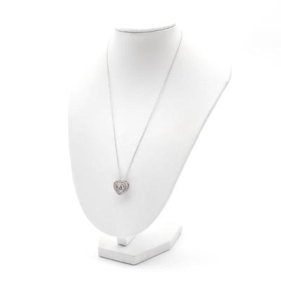 Sale Photo Thumbnail #329: Sterling Silver Heart Pendant Necklace w/ Pave Accents