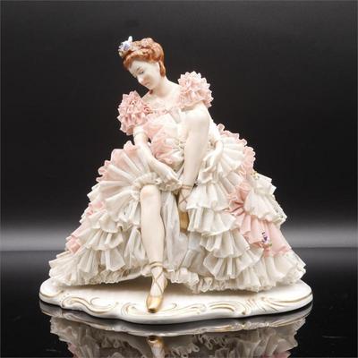Sale Photo Thumbnail #32: Dresden Porcelain Lace Ballerina Figurine