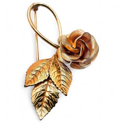 Sale Photo Thumbnail #193: Vintage Winard 12K GF Rose Floral Brooch Pin