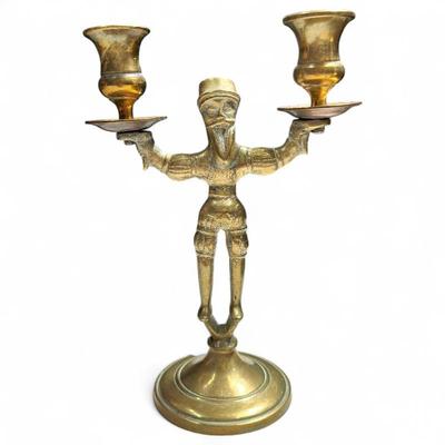 Sale Photo Thumbnail #261: 19th Century Russian Brass Cossack Candlestick