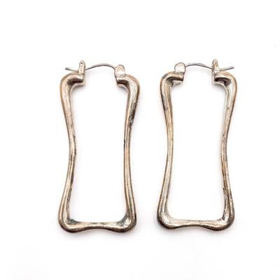 Sale Photo Thumbnail #358: Sterling 925 RLM Studio Rectangular Hoop Earrings