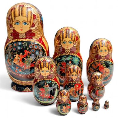 Sale Photo Thumbnail #257: Russian Matryoshka Nesting Dolls, Sergiev Posad, 10 pcs