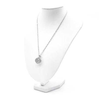 Sale Photo Thumbnail #390: Sterling 925 Silver Pendant Necklace w/ CZ Halo Design