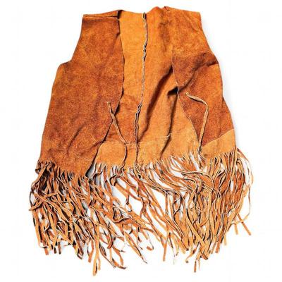 Sale Photo Thumbnail #151: Vintage Brown Suede Leather Fringed Vest, 1960s