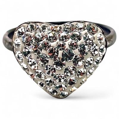 Sale Photo Thumbnail #206: Sterling Silver Modernist Heart-Shaped Ring