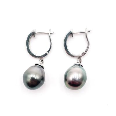Sale Photo Thumbnail #376: Black Pearl Drop Earrings, Sterling 925