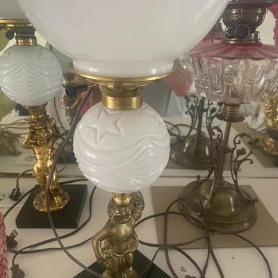 In foreground is the original Gone-with-the-Wind lamp from the original movie set with Vivien Leigh and Clark Gable